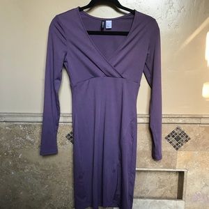 Purple Bodycon Dress with side slit